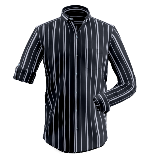 Black Grey Striped Shirt